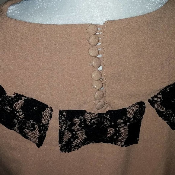 PEPALOVES Dress Vintage Look Black Lace Bows - Picture 5 of 6